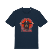 navy music t-shirt with the graphic of the 47th president and the slogan 'the pretender'