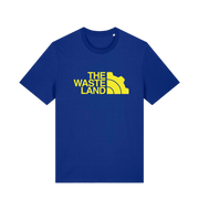 blue gaming t-shirt with the slogan 'the wasteland'