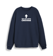 navy xmas sweater with the slogan 'this guy hates christmas'