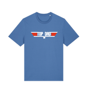 blue dad t-shirt with the slogan 'top dad'