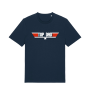 navy dad t-shirt with the slogan 'top dad'