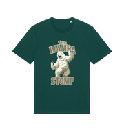 green geek t-shirt with the graphic of a wampa and the slogan 'the wampa stomp'