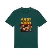 green music t-shirt with the graphic of two men playing guitars and the slogan 'we are the d'