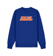 blue christmas sweater with the slogan 'yippee ki-yay motherfucker