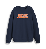 navy christmas sweater with the slogan 'yippee ki-yay motherfucker