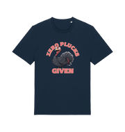 navy funny animal t-shirt with the graphic of a turley and the slogan 'zero plucks given'