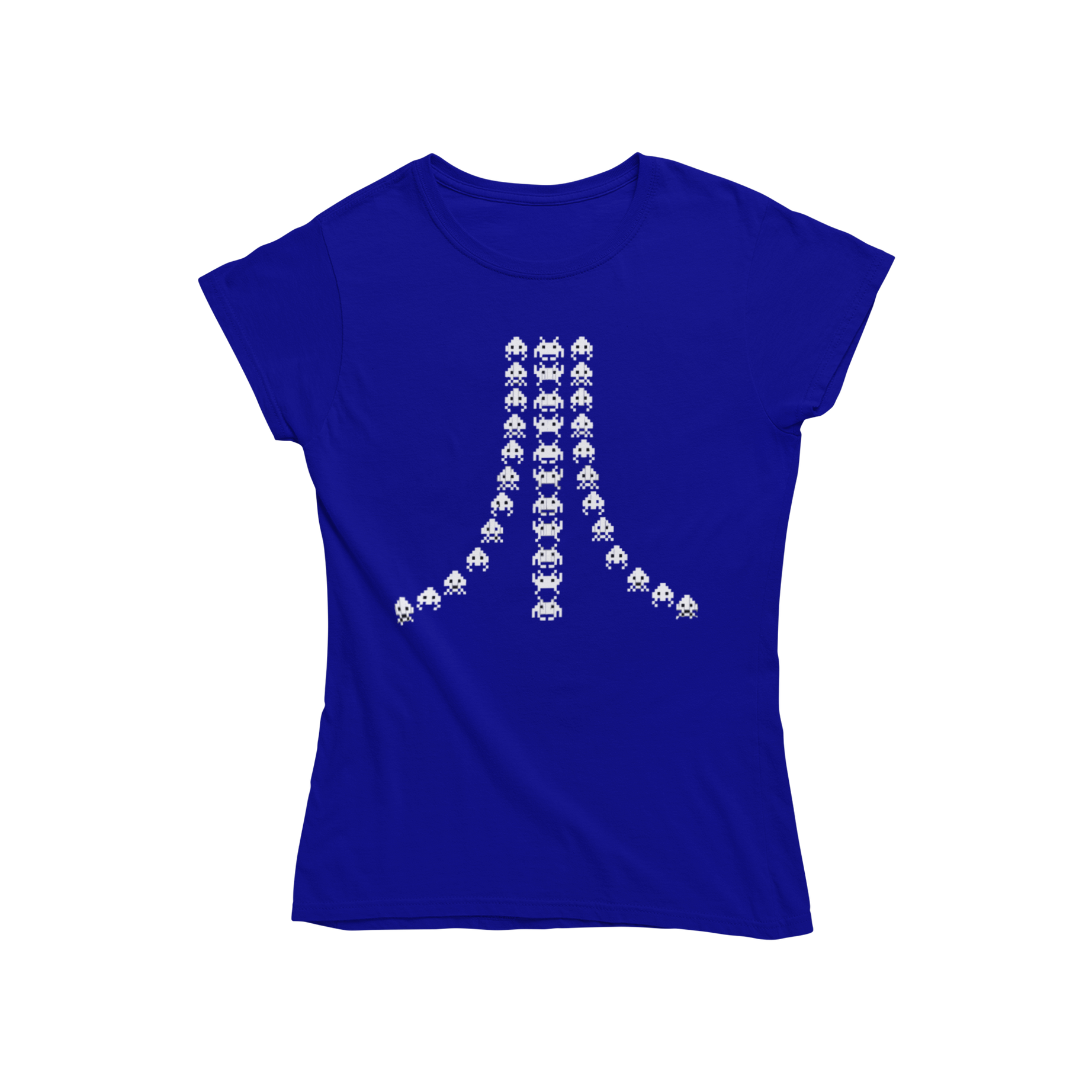 Attention retro gamers! Teevolution has the perfect addition to your wardrobe. Our Atari-inspired Space Invader print t-shirt is designed exclusively for the retro gamer girl. Shop now and level up your fashion game!