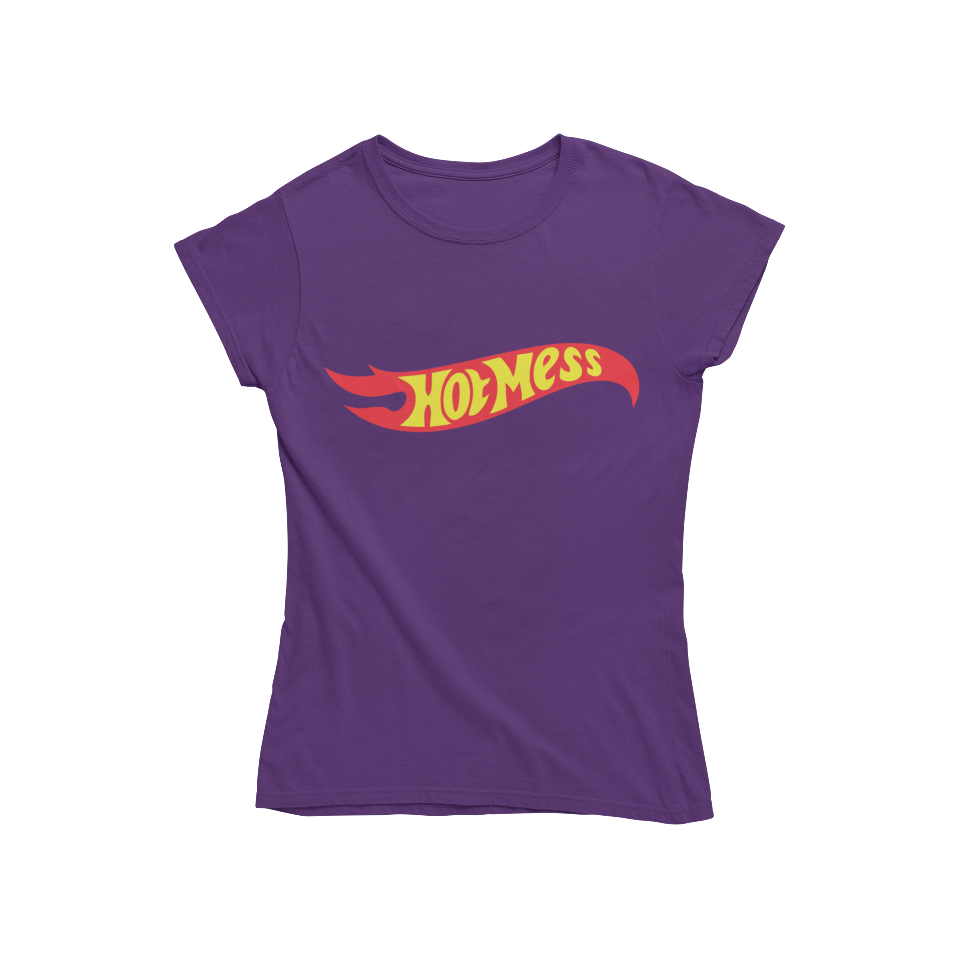 Looking for a trendy new t-shirt? Check out Teevolution! We offer a women's fitted t-shirt inspired by Hot Wheels, but with a fun twist – "Hot Mess". Get ready to turn heads with our unique and stylish t-shirt design.